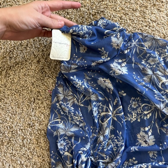 NWT Free People Intimately Under It All Printed Bodysuit Bluebell Combo Blue S - Picture 8 of 11